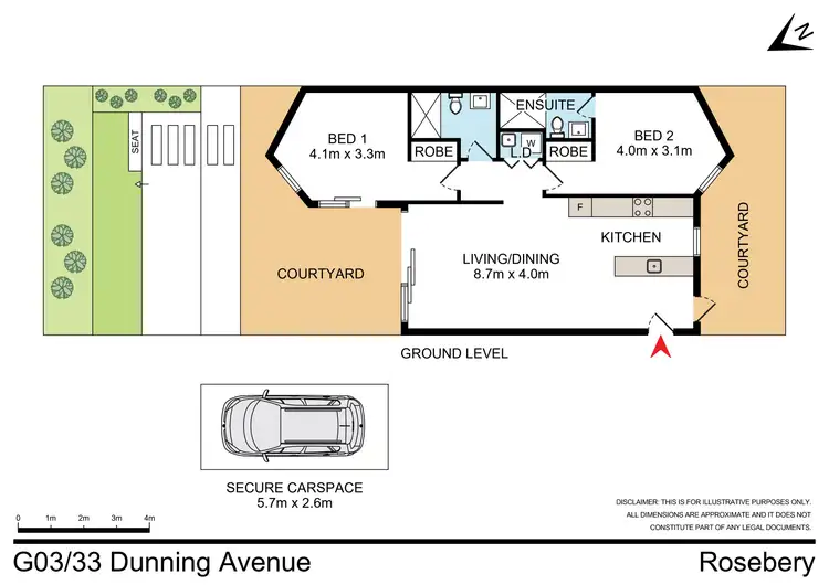 Floorplan of Homely apartment listing, G03/33-35 Dunning Avenue, Rosebery NSW 2018
