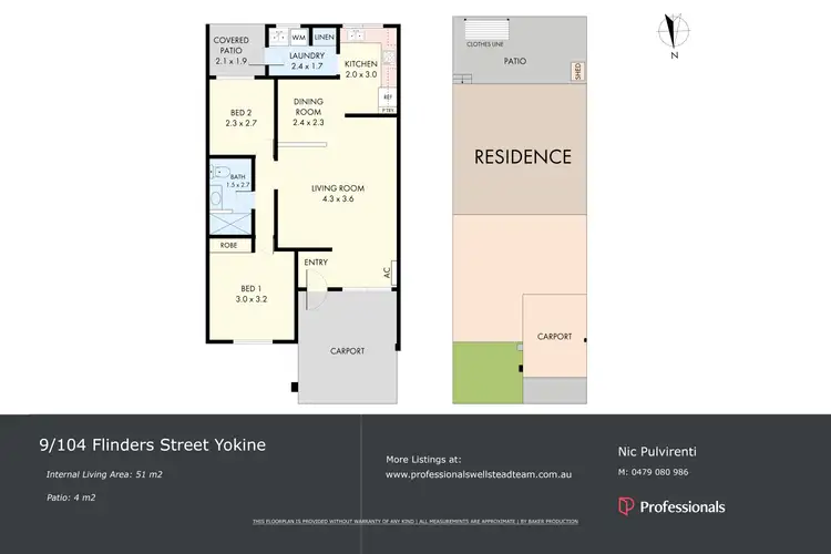 Floorplan of Homely villa listing, 9/104 Flinders Street, Yokine WA 6060