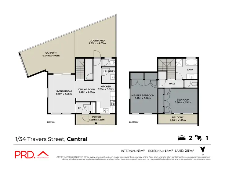 Floorplan of Homely townhouse listing, 1/34 Travers Street, Wagga Wagga NSW 2650