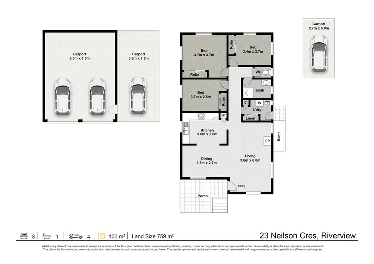 Floorplan of Homely house listing, 23 Neilson Crescent, Riverview QLD 4303