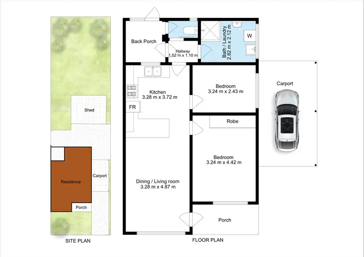 Floorplan of Homely semi-detached listing, 15A Clifton Street, Maddington WA 6109
