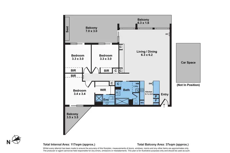 Floorplan of Homely apartment listing, 1/18 Wells Street, Southbank VIC 3006