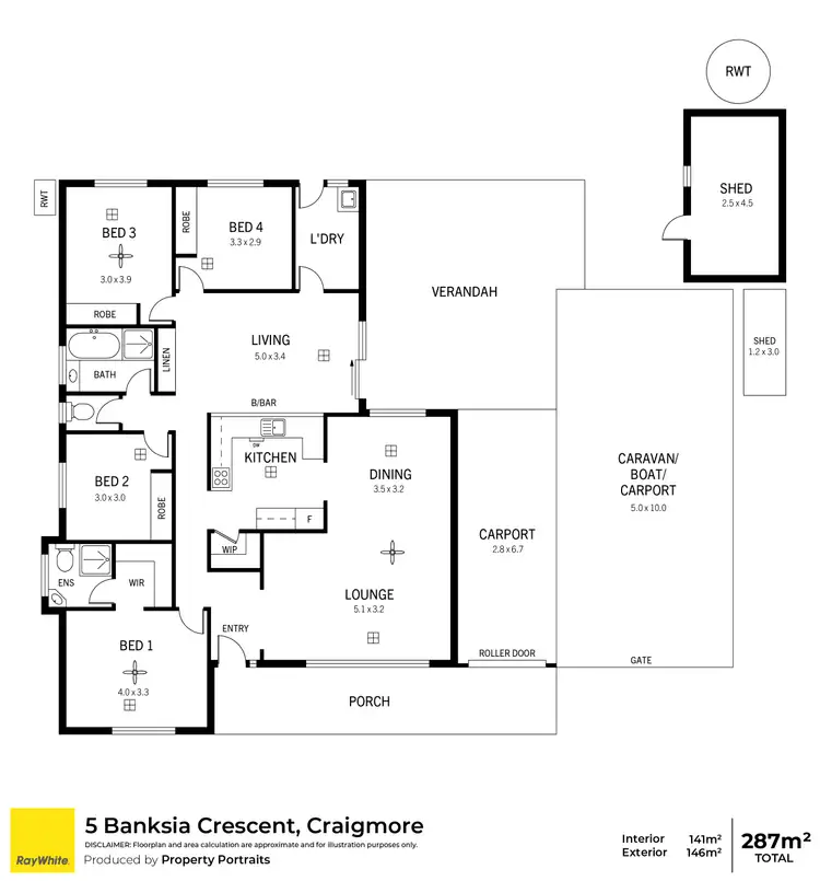 Floorplan of Homely house listing, 5 Banksia Crescent, Craigmore SA 5114
