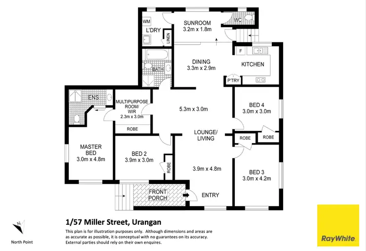 Floorplan of Homely house listing, 1/57 Miller Street, Urangan QLD 4655