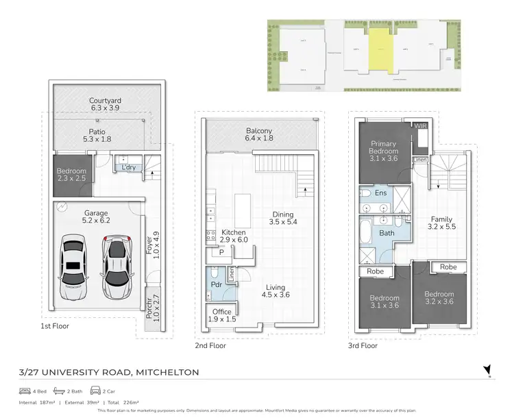 Floorplan of Homely townhouse listing, 3/27 University Road, Mitchelton QLD 4053