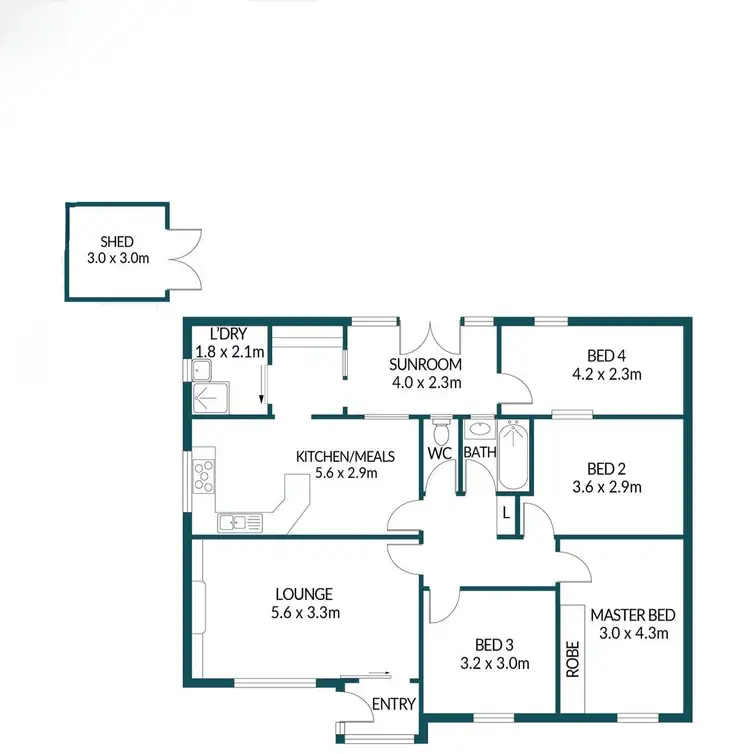 Floorplan of Homely house listing, 126 Goodman Road, Elizabeth South SA 5112