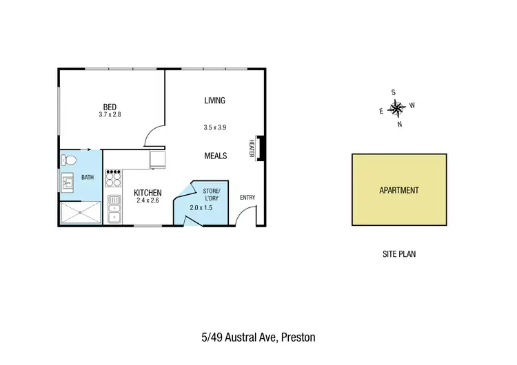 Floorplan of Homely apartment listing, 5/49 Austral Avenue, Preston VIC 3072