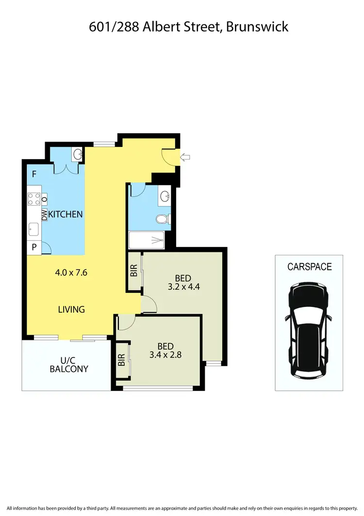 Floorplan of Homely apartment listing, 601/288 Albert Street, Brunswick VIC 3056