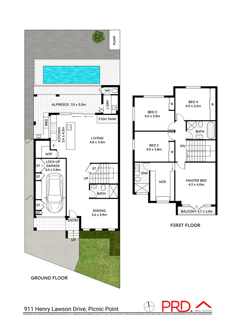 Floorplan of Homely semi-detached listing, 911 Henry Lawson Drive, Picnic Point NSW 2213