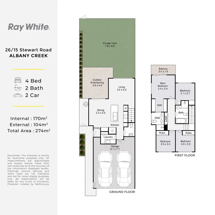 Floorplan of Homely townhouse listing, 26/15 Stewart Road, Albany Creek QLD 4035