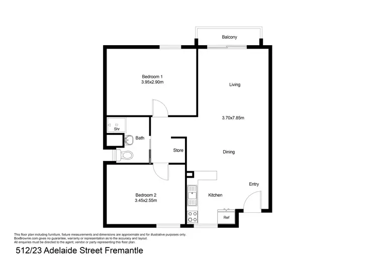 Floorplan of Homely apartment listing, 512/23 Adelaide Street, Fremantle WA 6160