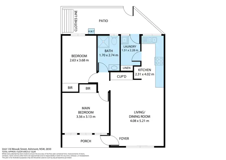Floorplan of Homely unit listing, 1/6 Wewak Street, Ashmont NSW 2650