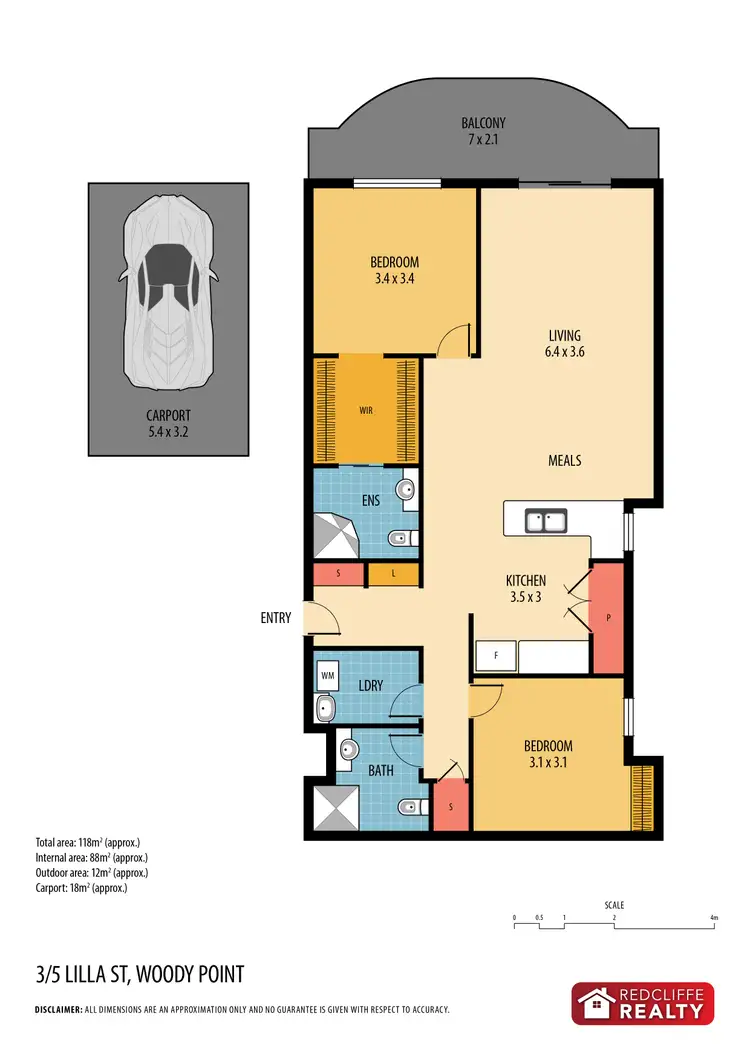Floorplan of Homely unit listing, 3/5 Lilla Street, Woody Point QLD 4019