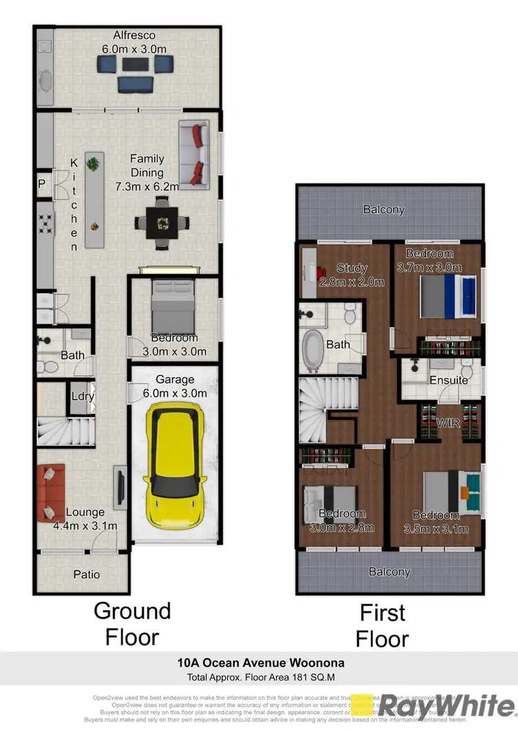 Floorplan of Homely semi-detached listing, 10A Ocean Avenue, Woonona NSW 2517