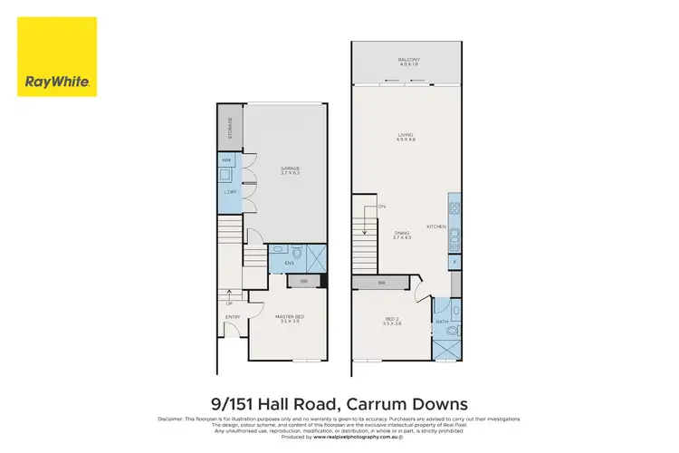 Floorplan of Homely townhouse listing, 9/151 Hall Road, Carrum Downs VIC 3201