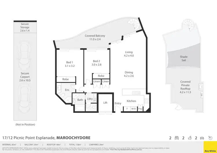 Floorplan of Homely unit listing, 17/12 Picnic Point Esplanade, Maroochydore QLD 4558