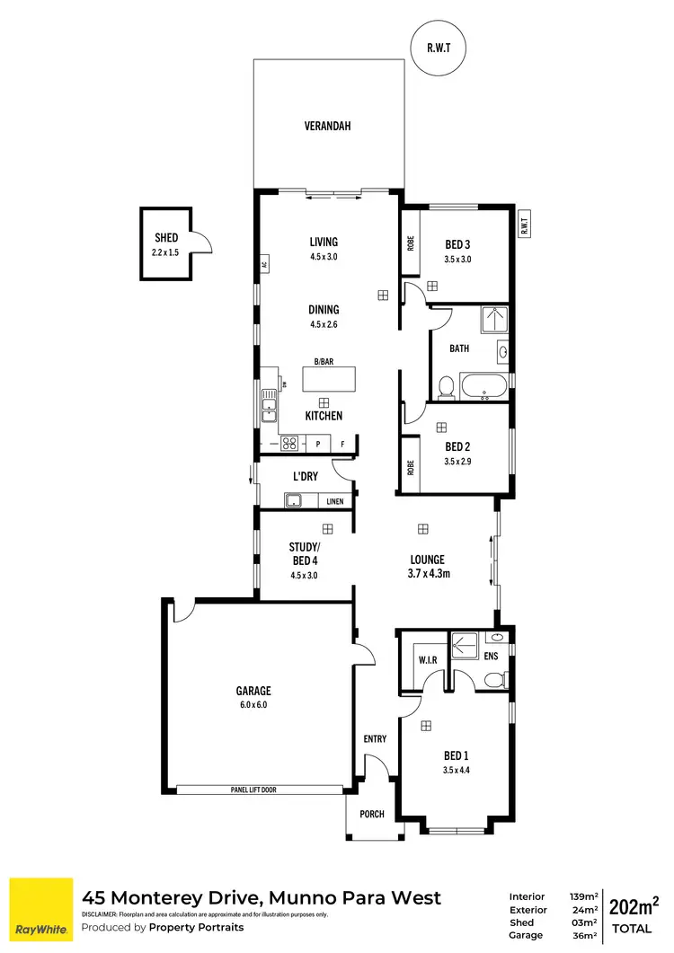 Floorplan of Homely house listing, 45 Monterey Drive, Munno Para West SA 5115