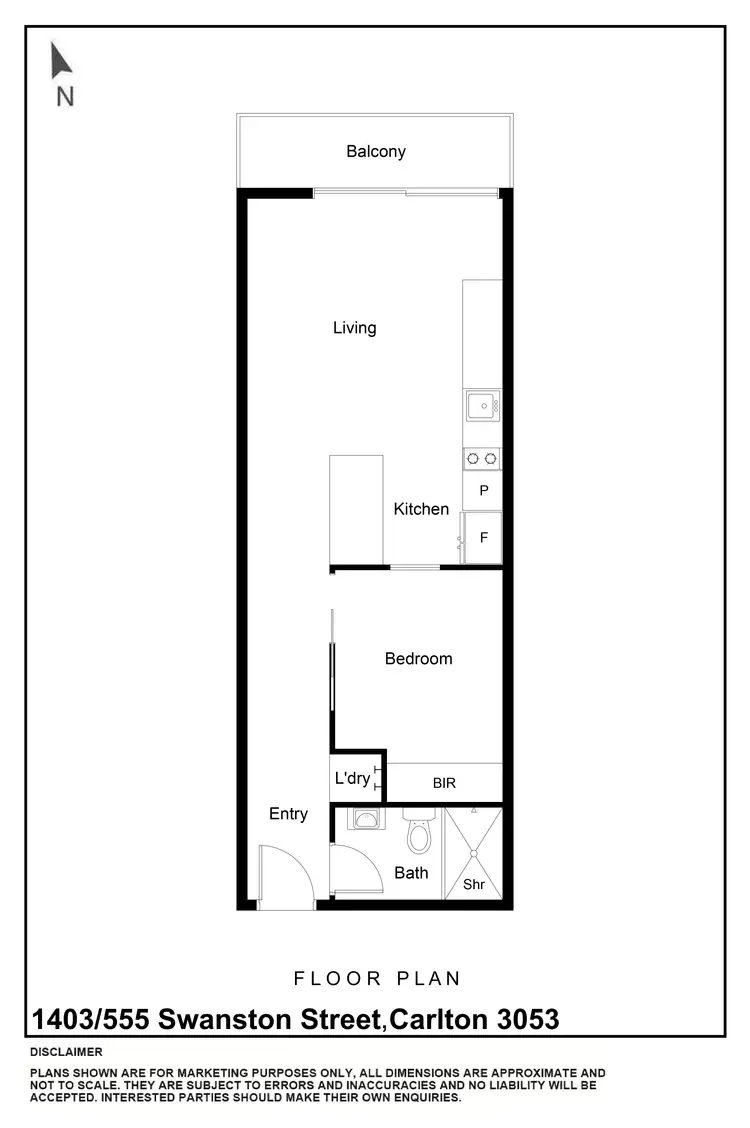 Floorplan of Homely apartment listing, 1403/555 Swanston Street, Carlton VIC 3053