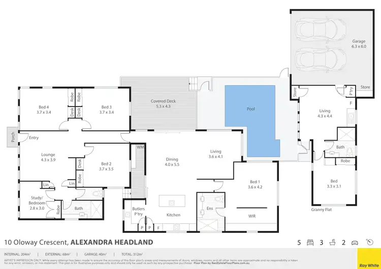 Floorplan of Homely house listing, 10 Oloway Crescent, Alexandra Headland QLD 4572
