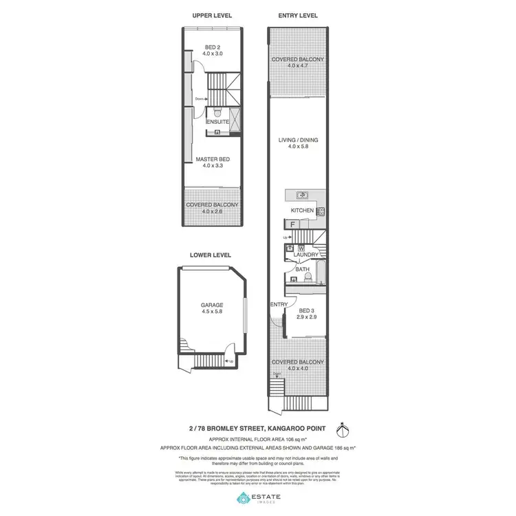 Floorplan of Homely townhouse listing, 2/78 Bromley Street, Kangaroo Point QLD 4169