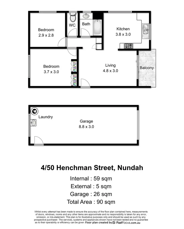 Floorplan of Homely unit listing, 4/50 Henchman Street, Nundah QLD 4012