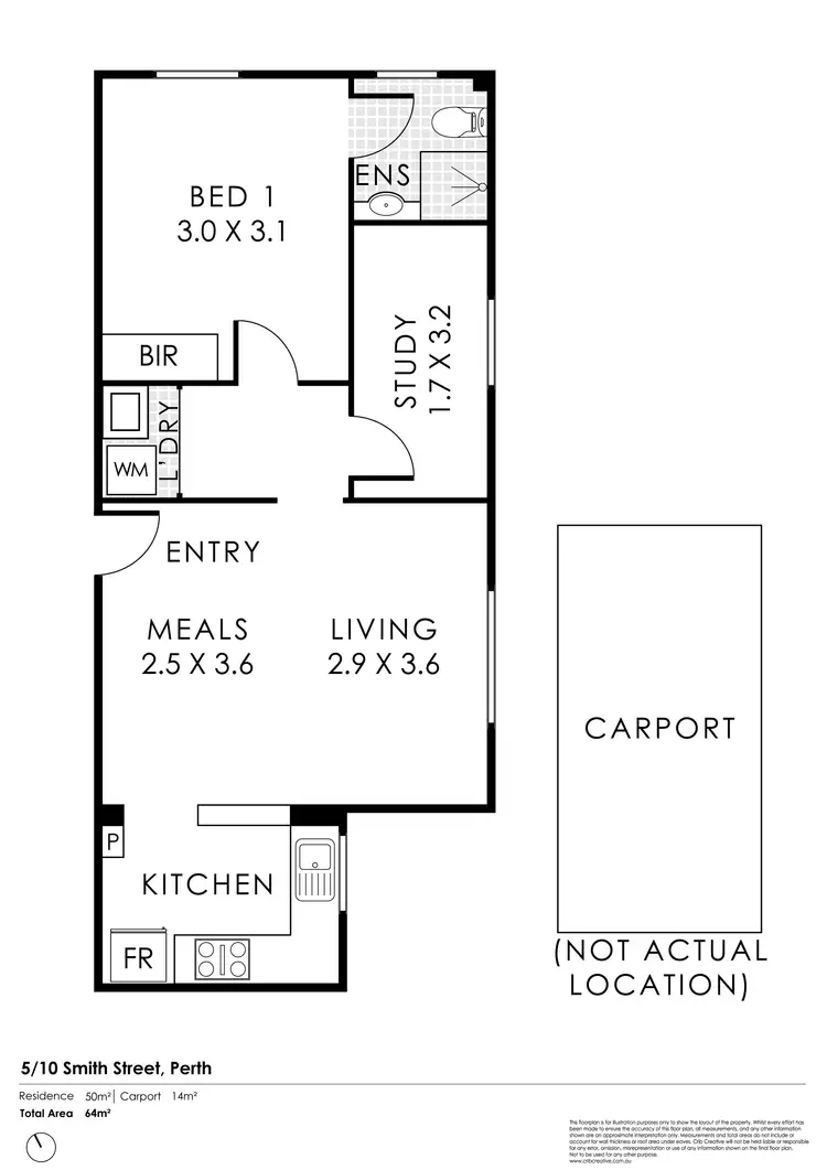 Floorplan of Homely apartment listing, 5/10 Smith Street, Perth WA 6000