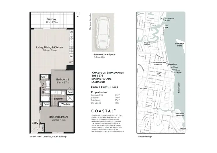 Floorplan of Homely apartment listing, 806/378 Marine Parade, Labrador QLD 4215