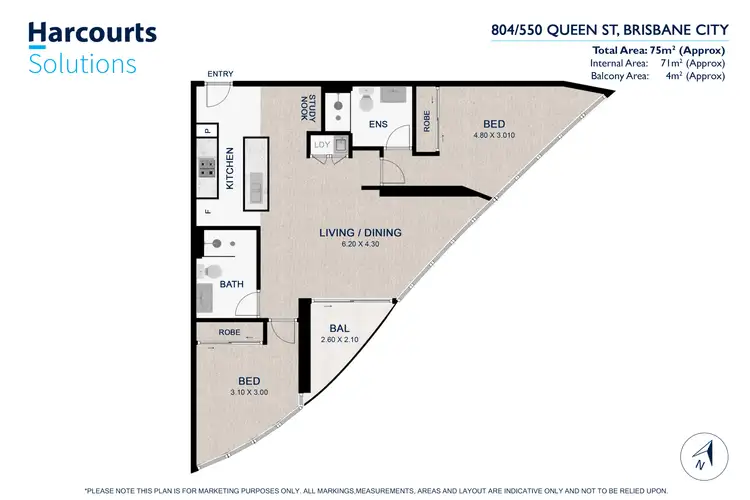 Floorplan of Homely apartment listing, 804/550 Queen Street, Brisbane City QLD 4000