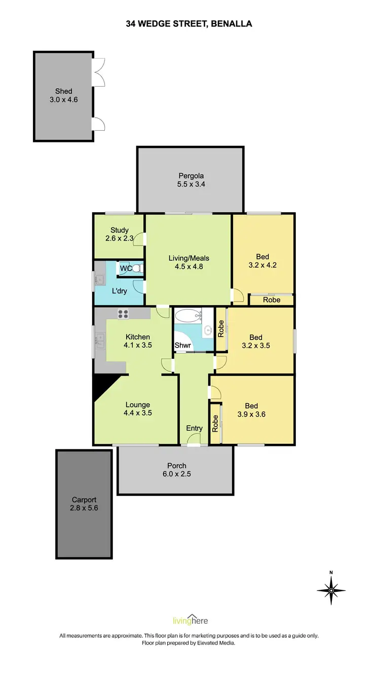Floorplan of Homely house listing, 34 Wedge Street, Benalla VIC 3672