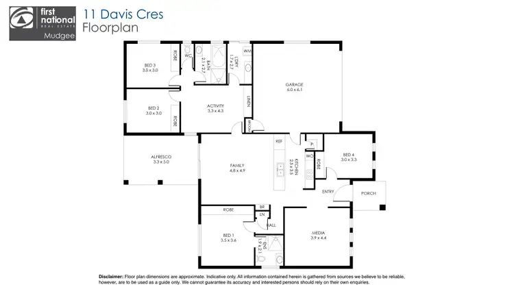 Floorplan of Homely house listing, 11 Davis Crescent, Mudgee NSW 2850