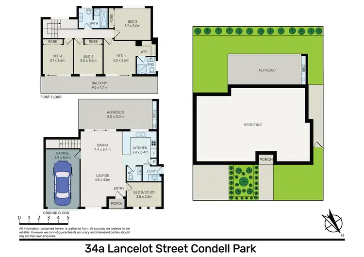 Floorplan of Homely semi-detached listing, 34A Lancelot Street, Condell Park NSW 2200
