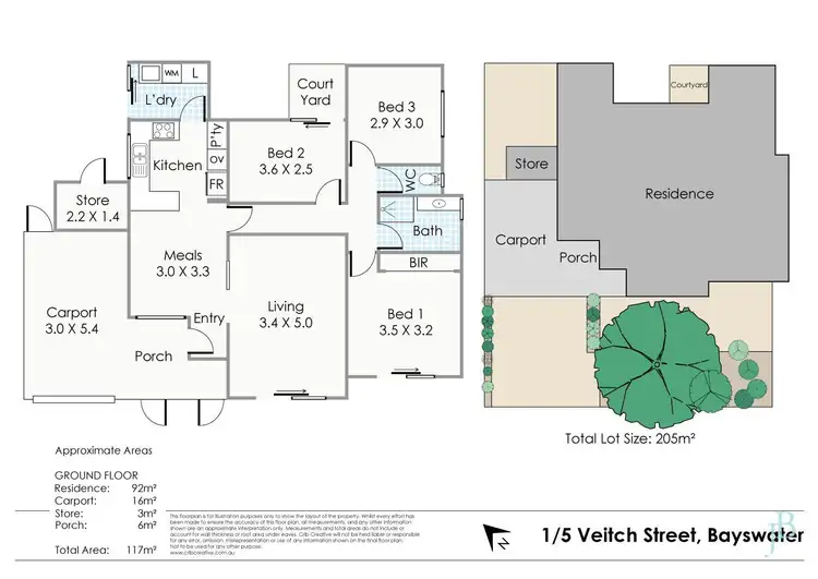 Floorplan of Homely villa listing, 1/5 Veitch Street, Bayswater WA 6053