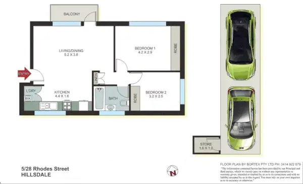 Floorplan of Homely unit listing, 5/28 Rhodes Street, Hillsdale NSW 2036