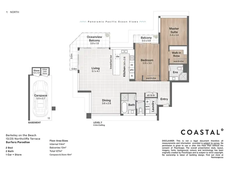 Floorplan of Homely apartment listing, 13/25 Northcliffe Terrace, Surfers Paradise QLD 4217
