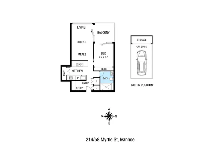 Floorplan of Homely apartment listing, 214/58 Myrtle Street, Ivanhoe VIC 3079