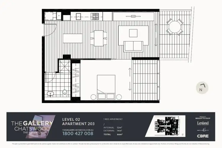 Floorplan of Homely unit listing, 203/544 Pacific Highway, Chatswood NSW 2067