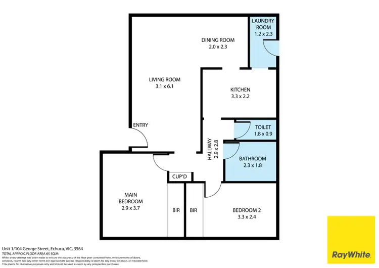 Floorplan of Homely unit listing, 1/104 George Street, Echuca VIC 3564