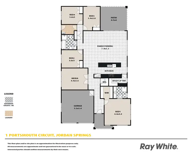 Floorplan of Homely house listing, 1 Portsmouth Circuit, Jordan Springs NSW 2747
