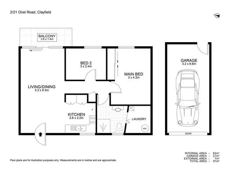 Floorplan of Homely unit listing, 2/21 Oriel Road, Clayfield QLD 4011
