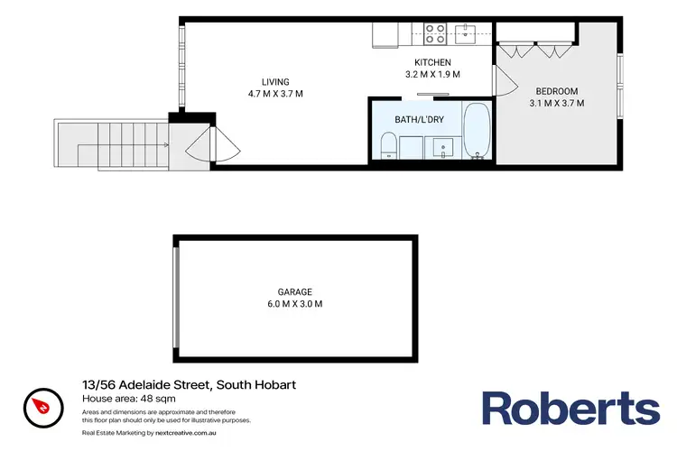 Floorplan of Homely unit listing, 13/56 Adelaide Street, South Hobart TAS 7004