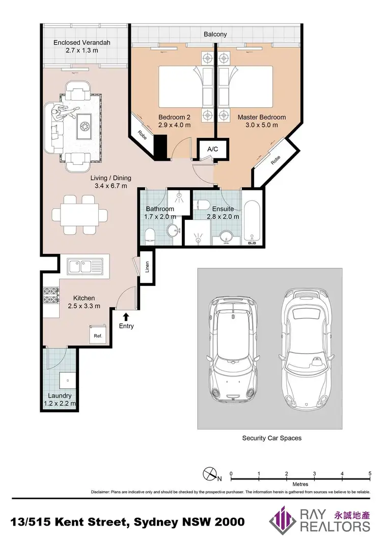 Floorplan of Homely apartment listing, 13/515 Kent Street, Sydney NSW 2000