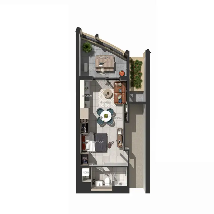 Floorplan of Homely studio listing, 3612/101 Therry St, Melbourne VIC 3000