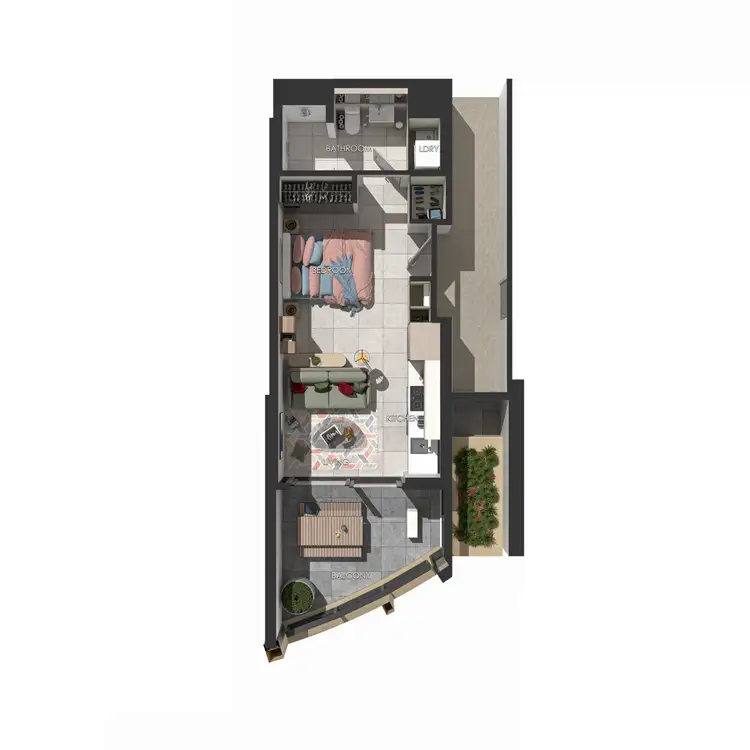 Floorplan of Homely studio listing, 2007/101 Therry St, Melbourne VIC 3000