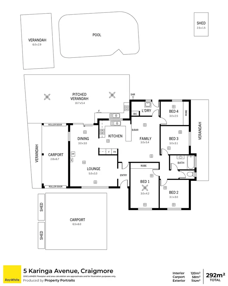 Floorplan of Homely house listing, 5 Karinga Avenue, Craigmore SA 5114