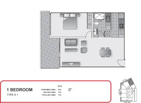 Floorplan of Homely apartment listing, 1207/109 Clarendon Street, Southbank VIC 3006
