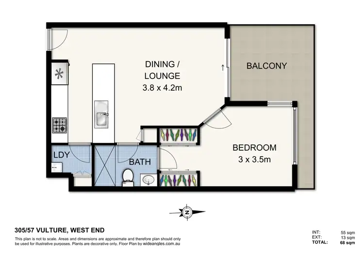 Floorplan of Homely apartment listing, 305/57 Vulture Street, West End QLD 4101