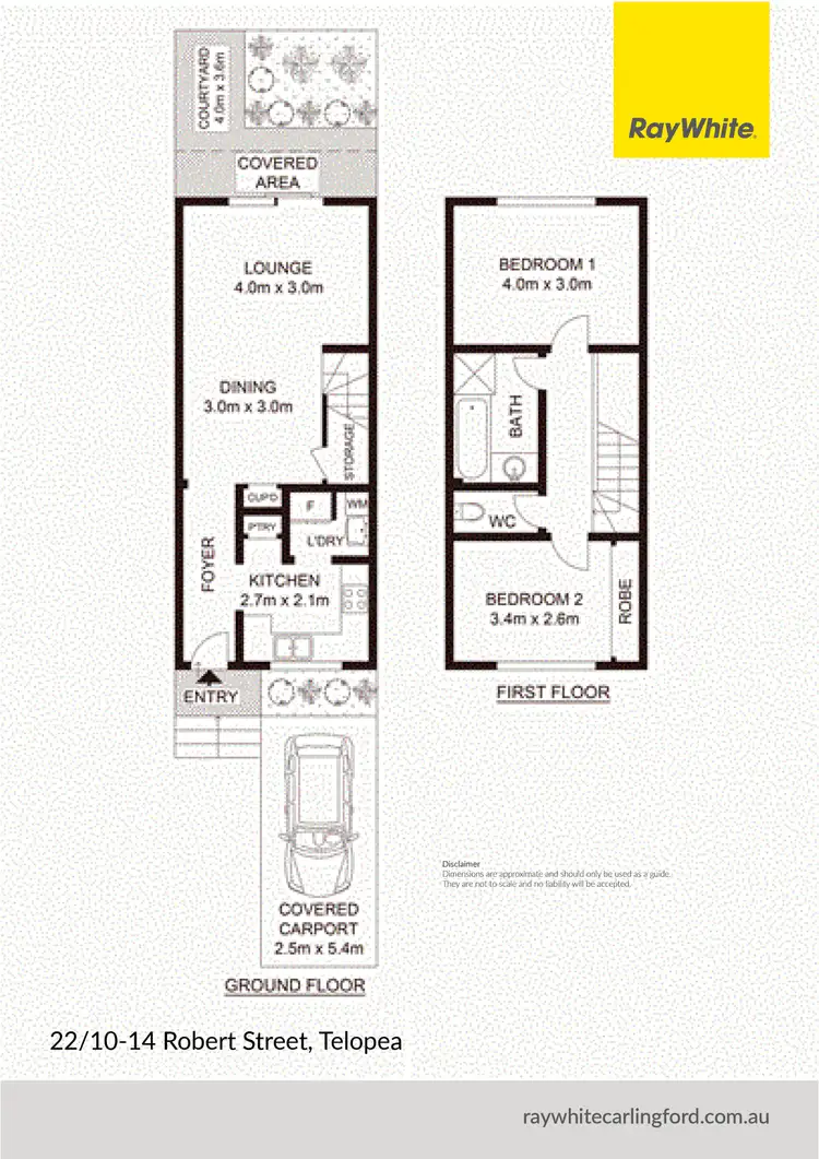 Floorplan of Homely townhouse listing, 22/10-14 Robert Street, Telopea NSW 2117