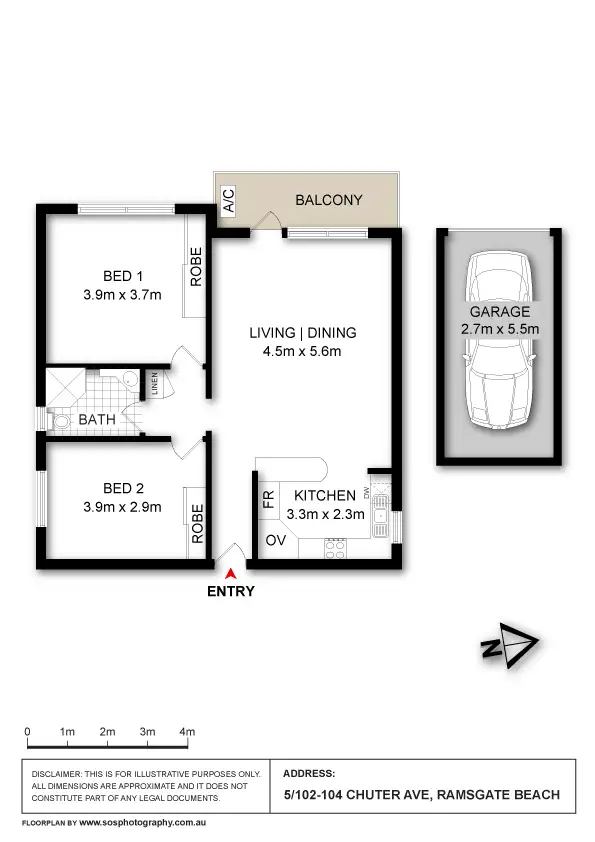 Floorplan of Homely unit listing, 5/102-104 Chuter Avenue, Ramsgate Beach NSW 2217
