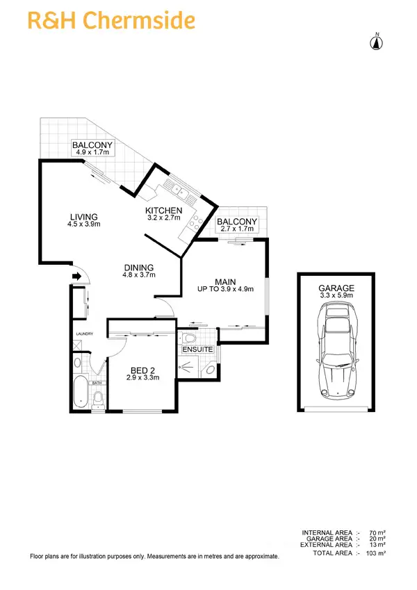 Floorplan of Homely unit listing, 2/15 Norman Dve, Chermside QLD 4032