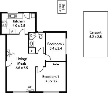 Floorplan of Homely unit listing, 23 Festival Court, Salisbury SA 5108